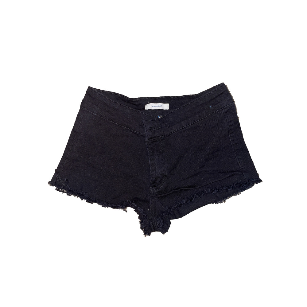 Black Mid-Rise Denim Shorts from Blue Asphalt